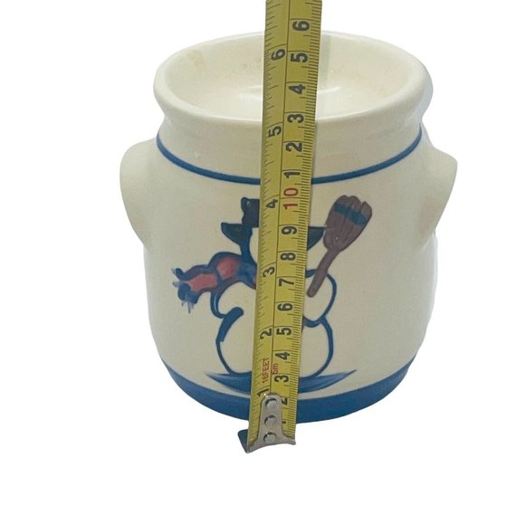 M.A. Hadley Art Pottery STYLE Snowman Candle Tart Warmer Burner Winter 5" - Picture 4 of 4